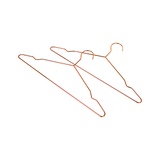Adult 16.5 Rose Gold Shiny Metal Wire Coat Suit Top Clothes Hangers (30pc per set) - Close-Up Angle