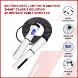 Skipping Rope Jump with Counter Smart Calorie Counting Adjustable Cable Ropeless - Side View