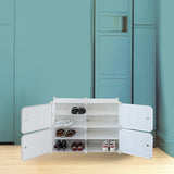 White Cube DIY Shoe Cabinet Rack Storage Portable Stackable Organiser Stand - Top-Down View