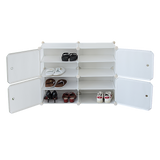 White Cube DIY Shoe Cabinet Rack Storage Portable Stackable Organiser Stand - 45-Degree Angle