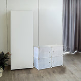 White Cube DIY Shoe Cabinet Rack Storage Portable Stackable Organiser Stand - Rear View