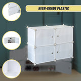 White Cube DIY Shoe Cabinet Rack Storage Portable Stackable Organiser Stand - Close-Up Angle