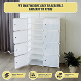 White Cube DIY Shoe Cabinet Rack Storage Portable Stackable Organiser Stand - Low Angle