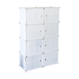 White Cube DIY Shoe Cabinet Rack Storage Portable Stackable Organiser Stand - Front View