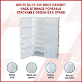 White Cube DIY Shoe Cabinet Rack Storage Portable Stackable Organiser Stand - Side View