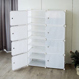 White Cube DIY Shoe Cabinet Rack Storage Portable Stackable Organiser Stand - 45-Degree Angle