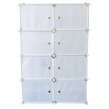 White Cube DIY Shoe Cabinet Rack Storage Portable Stackable Organiser Stand - Rear View