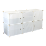 White Cube DIY Shoe Cabinet Rack Storage Portable Stackable Organiser Stand - Front View