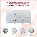 White Cube DIY Shoe Cabinet Rack Storage Portable Stackable Organiser Stand - Top-Down View