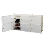 White Cube DIY Shoe Cabinet Rack Storage Portable Stackable Organiser Stand - 45-Degree Angle