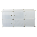 White Cube DIY Shoe Cabinet Rack Storage Portable Stackable Organiser Stand - Rear View