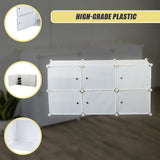 White Cube DIY Shoe Cabinet Rack Storage Portable Stackable Organiser Stand - Low Angle