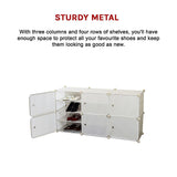 White Cube DIY Shoe Cabinet Rack Storage Portable Stackable Organiser Stand - Extra Image
