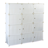 White Cube DIY Shoe Cabinet Rack Storage Portable Stackable Organiser Stand - Front View