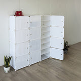 White Cube DIY Shoe Cabinet Rack Storage Portable Stackable Organiser Stand - Side View
