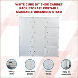 White Cube DIY Shoe Cabinet Rack Storage Portable Stackable Organiser Stand - Top-Down View