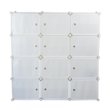 White Cube DIY Shoe Cabinet Rack Storage Portable Stackable Organiser Stand - 45-Degree Angle