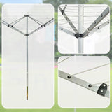 4 Arm Rotary Airer Outdoor Washing Line Clothes Dryer 50m Length - Low Angle