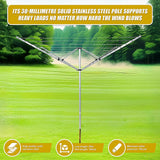 4 Arm Rotary Airer Outdoor Washing Line Clothes Dryer 50m Length - Extra Image