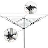 4 Arm Rotary Airer Outdoor Washing Line Clothes Dryer 50m Length - Rear View