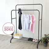 Heavy Metal Double Clothes Rail Hanging Rack Garment Display Stand Storage Shelf - 45-Degree Angle