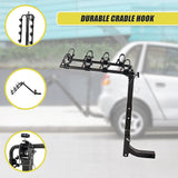 Premium 4-Bike Carrier Rack Hitch Mount Swing Down Bicycle Rack W/ 2 Receiver - Low Angle