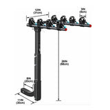 Premium 4-Bike Carrier Rack Hitch Mount Swing Down Bicycle Rack W/ 2