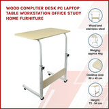 Wood Computer Desk PC Laptop Table Workstation Office Study Home Furniture - Side View