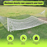 4m Traditional Cotton Rope Hammock with Hanging Hardware - 45-Degree Angle