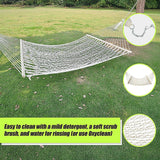 4m Traditional Cotton Rope Hammock with Hanging Hardware - Close-Up Angle