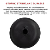 20kg Patio Sun Umbrella Base Durable Parasol Garden Stand Cement Round - Extra Image