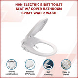 Non Electric Bidet Toilet Seat W/ Cover Bathroom Spray Water Wash - Side View