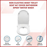 Non Electric Bidet Toilet Seat W/ Cover Bathroom Spray Water Wash - Side View