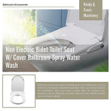 Non Electric Bidet Toilet Seat W/ Cover Bathroom Spray Water Wash - Extra Image