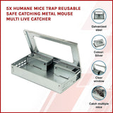 5x Humane Mice Trap Reusable Safe Catching Metal Mouse Multi Live Catcher - Side View