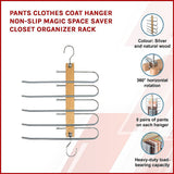 Pants Clothes Coat Hanger Non-slip Magic Space Saver Closet Organizer Rack - Side View