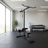 Lat PullDown Low Row Fitness Machine - Close-Up Angle