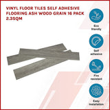 Vinyl Floor Tiles Self Adhesive Flooring Ash Wood Grain 16 Pack 2.3SQM - Side View