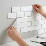 Tiles 3D Peel and Stick Wall Tile Subway White (30 x 30cm x 10 sheets) - Front View