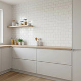 Tiles 3D Peel and Stick Wall Tile Subway White (30 x 30cm x 10 sheets) - 45-Degree Angle