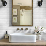 Tiles 3D Peel and Stick Wall Tile Subway White (30 x 30cm x 10 sheets) - Front View