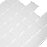 Tiles 3D Peel and Stick Wall Tile Subway White (30 x 30cm x 10 sheets) - Top-Down View