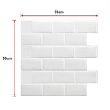 Tiles 3D Peel and Stick Wall Tile Subway White (30 x 30cm x 10 sheets) - Extra Image