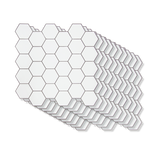 Tiles 3D Peel and Stick Wall Tile Hexagon White (30cm x 30cm x 10 sheets) - Top-Down View