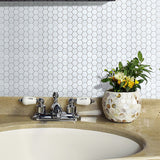 Tiles 3D Peel and Stick Wall Tile Hexagon White (30cm x 30cm x 10 sheets) - Rear View