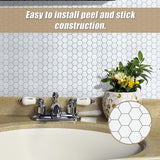 Tiles 3D Peel and Stick Wall Tile Hexagon White (30cm x 30cm x 10 sheets) - Low Angle