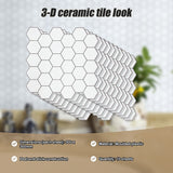 Tiles 3D Peel and Stick Wall Tile Hexagon White (30cm x 30cm x 10 sheets) - Extra Image