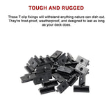 100 Composite Decking Hidden Fixing Fasteners Plastic T Clips & Screws - Extra Image