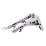 2x 10 Stainless Steel Folding Table Bracket Shelf Bench 50kg Load Heavy Duty