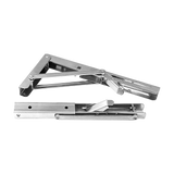 2x 10 Stainless Steel Folding Table Bracket Shelf Bench 50kg Load Heavy Duty - Top-Down View